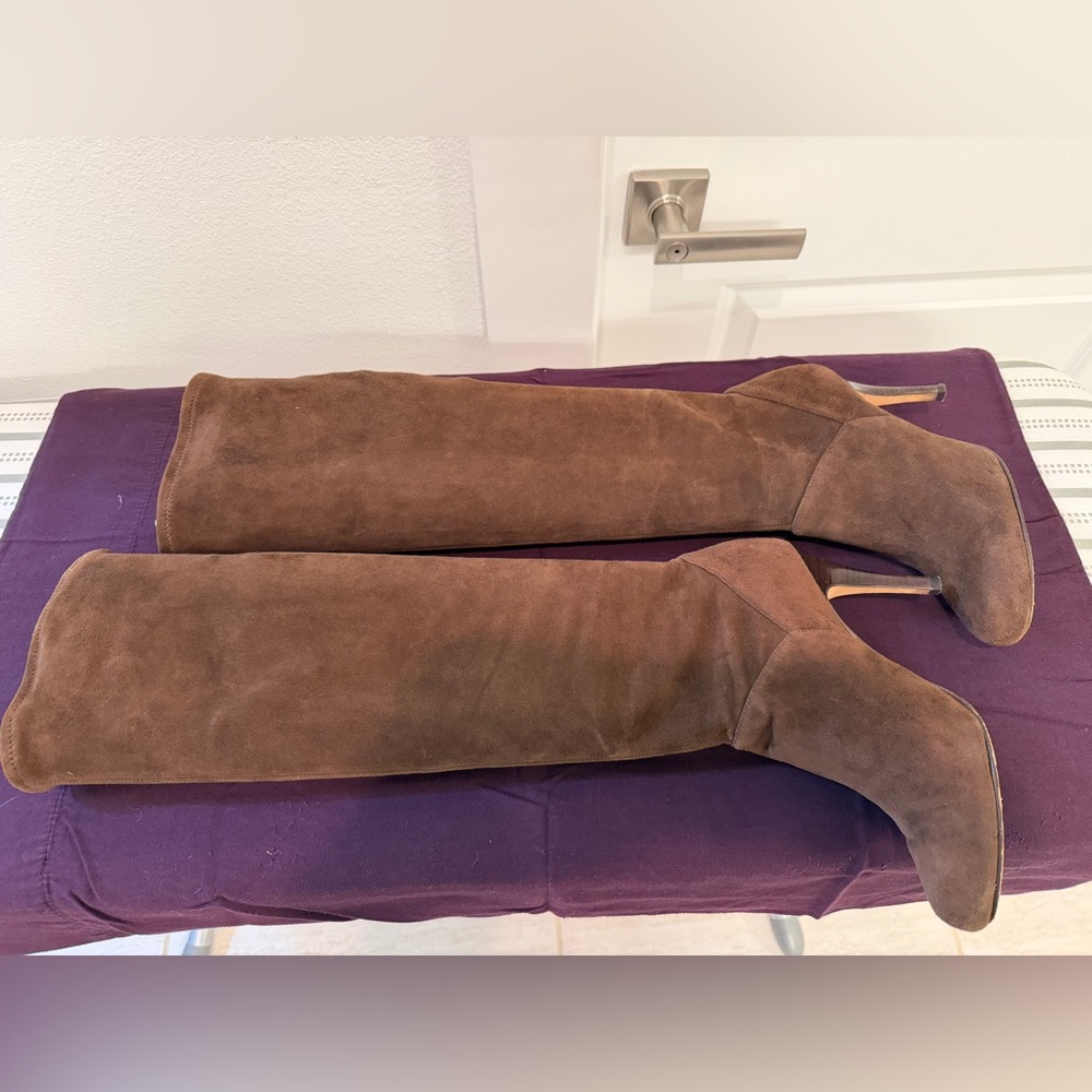 Cole Haan / Nike Air Brown Suede Stretchy Knee Height Boots - 6.5B - Picture 5 of 6